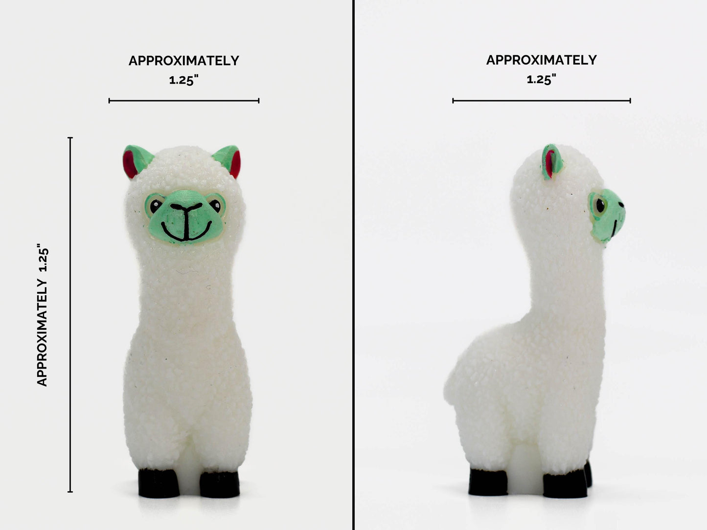 Hand-Painted White and Mint Alpaca Unique Resin Llama Home Décor