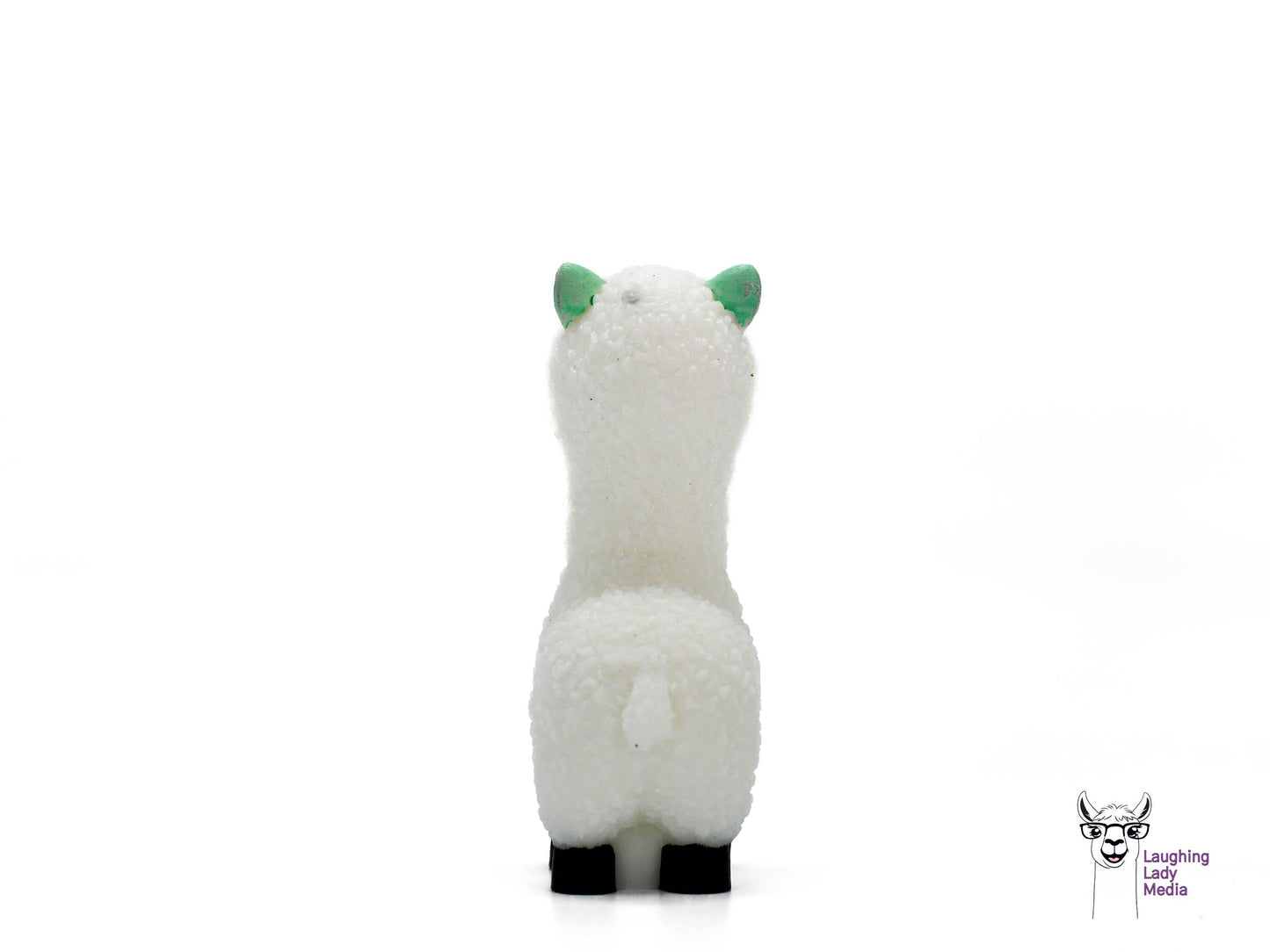 Hand-Painted White and Mint Alpaca Unique Resin Llama Home Décor