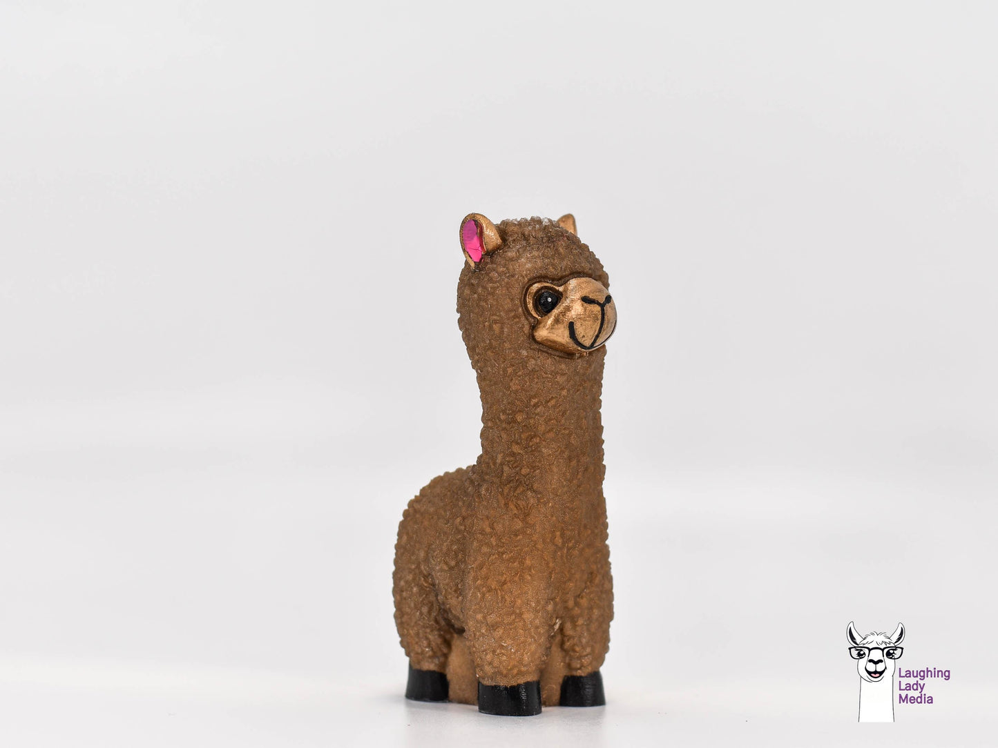 Handmade Gold Llama Cute Epoxy Resin Alpaca for Décor