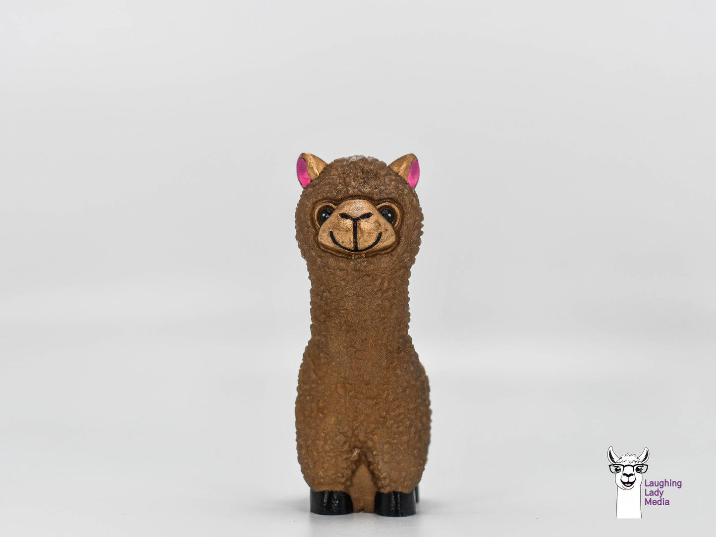 Handmade Gold Llama Cute Epoxy Resin Alpaca for Décor