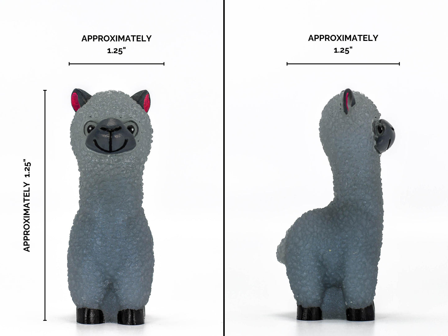 Grey Blue Epoxy Resin Llama Figurine Cute Handmade Alpaca Gift