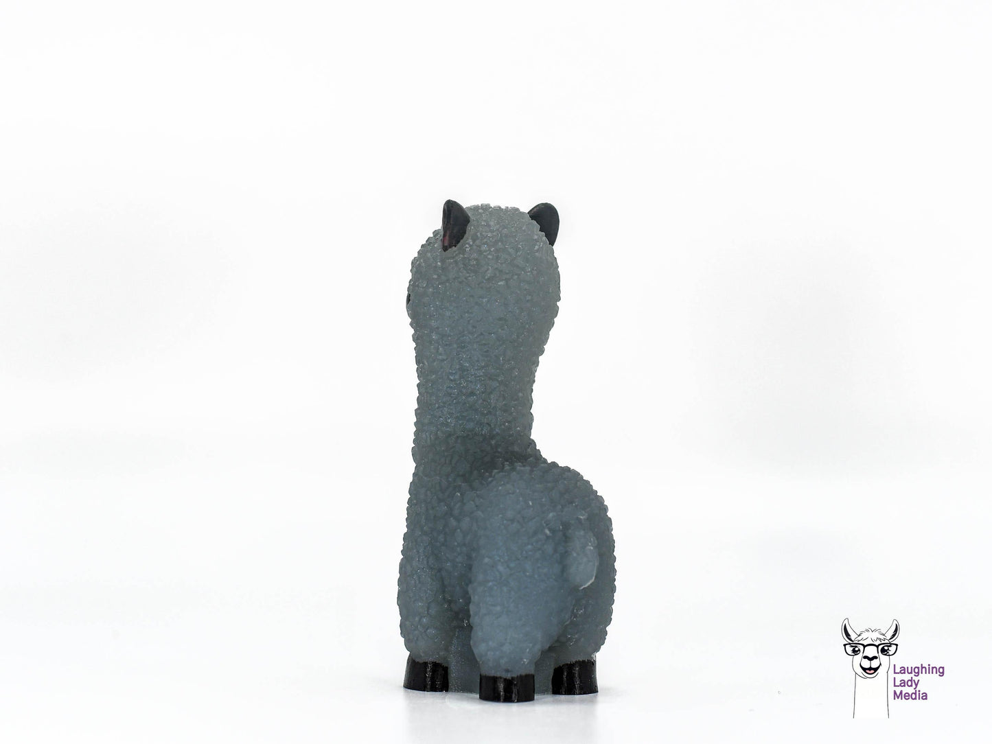 Grey Blue Epoxy Resin Llama Figurine Cute Handmade Alpaca Gift