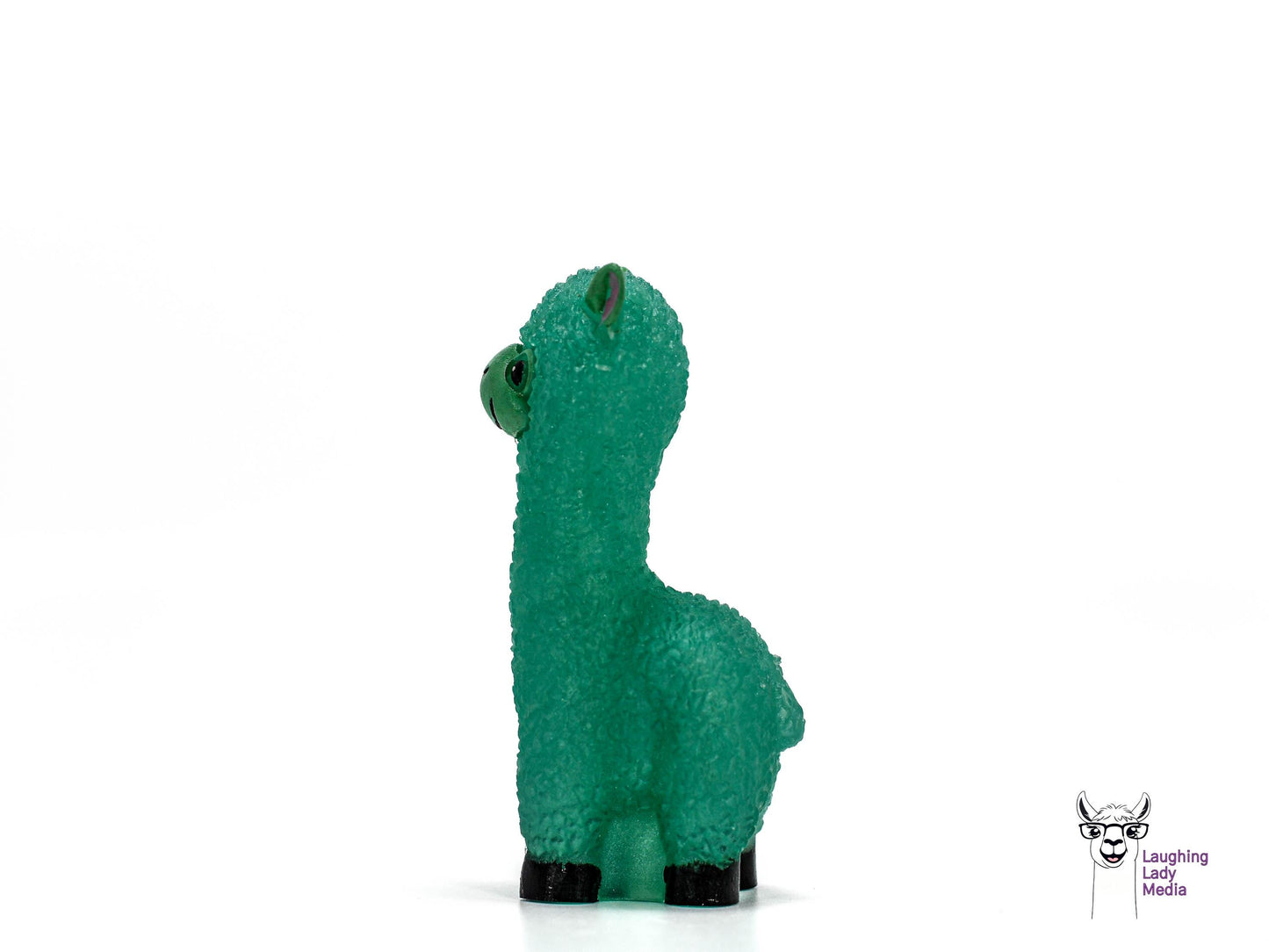 Jade Green Epoxy Resin Llama Figurine Cute Handmade Alpaca Gift