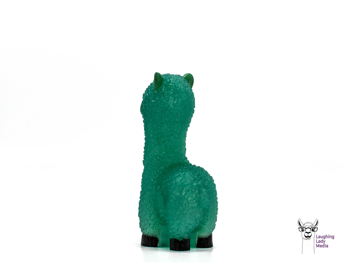 Jade Green Epoxy Resin Llama Figurine Cute Handmade Alpaca Gift