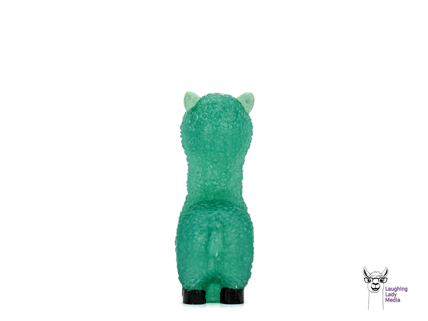 Adorable Jade Green Resin Alpaca Unique Hand-Painted Llama Décor
