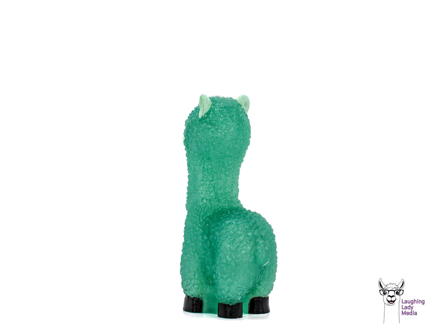 Adorable Jade Green Resin Alpaca Unique Hand-Painted Llama Décor