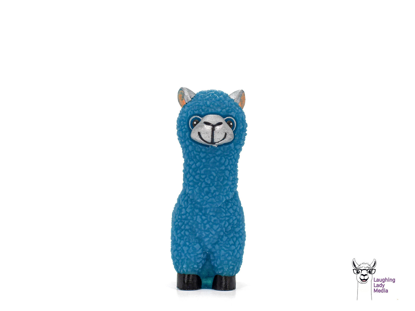 Handmade Blue Resin Alpaca with Silver Face Adorable and Unique Home Gift Idea