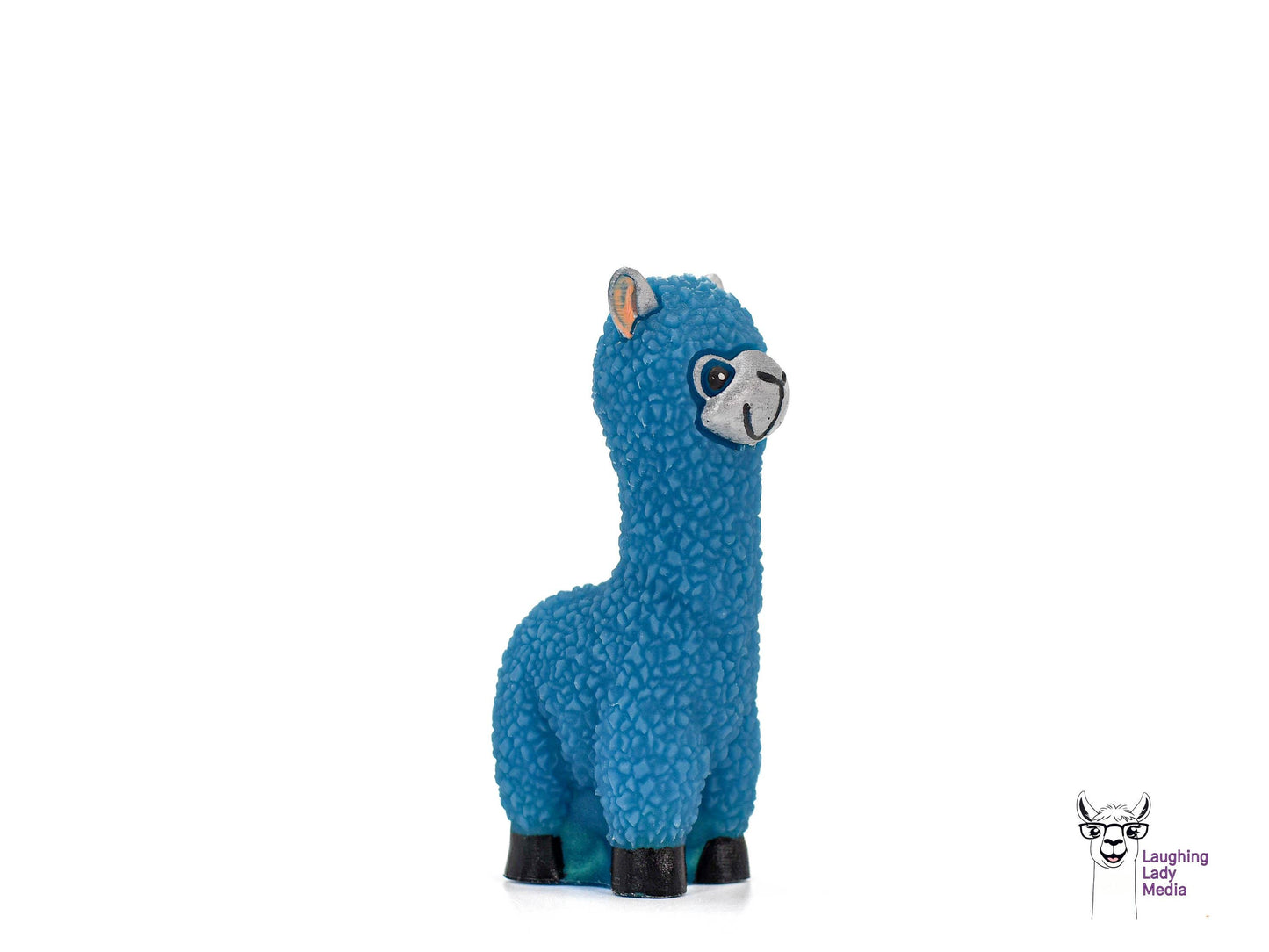 Handmade Blue Resin Alpaca with Silver Face Adorable and Unique Home Gift Idea
