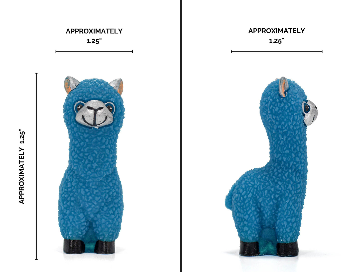 Handmade Blue Resin Alpaca with Silver Face Adorable and Unique Home Gift Idea