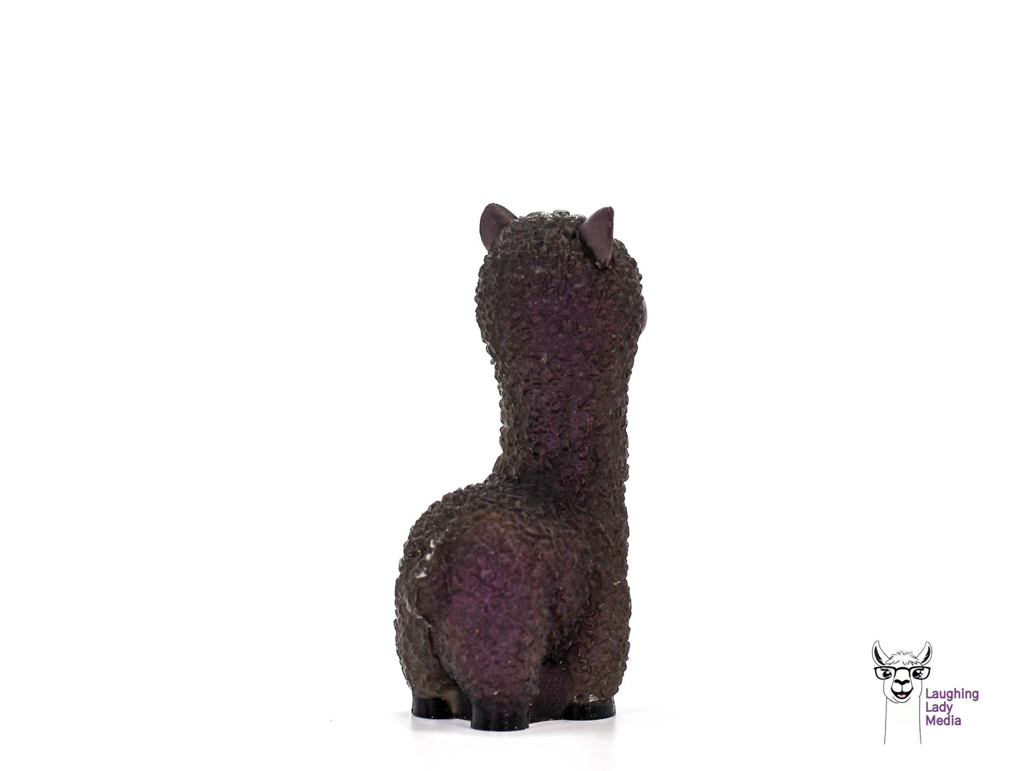 Hand-Painted Deep Wine Red Llama Cute Resin Alpaca Gift