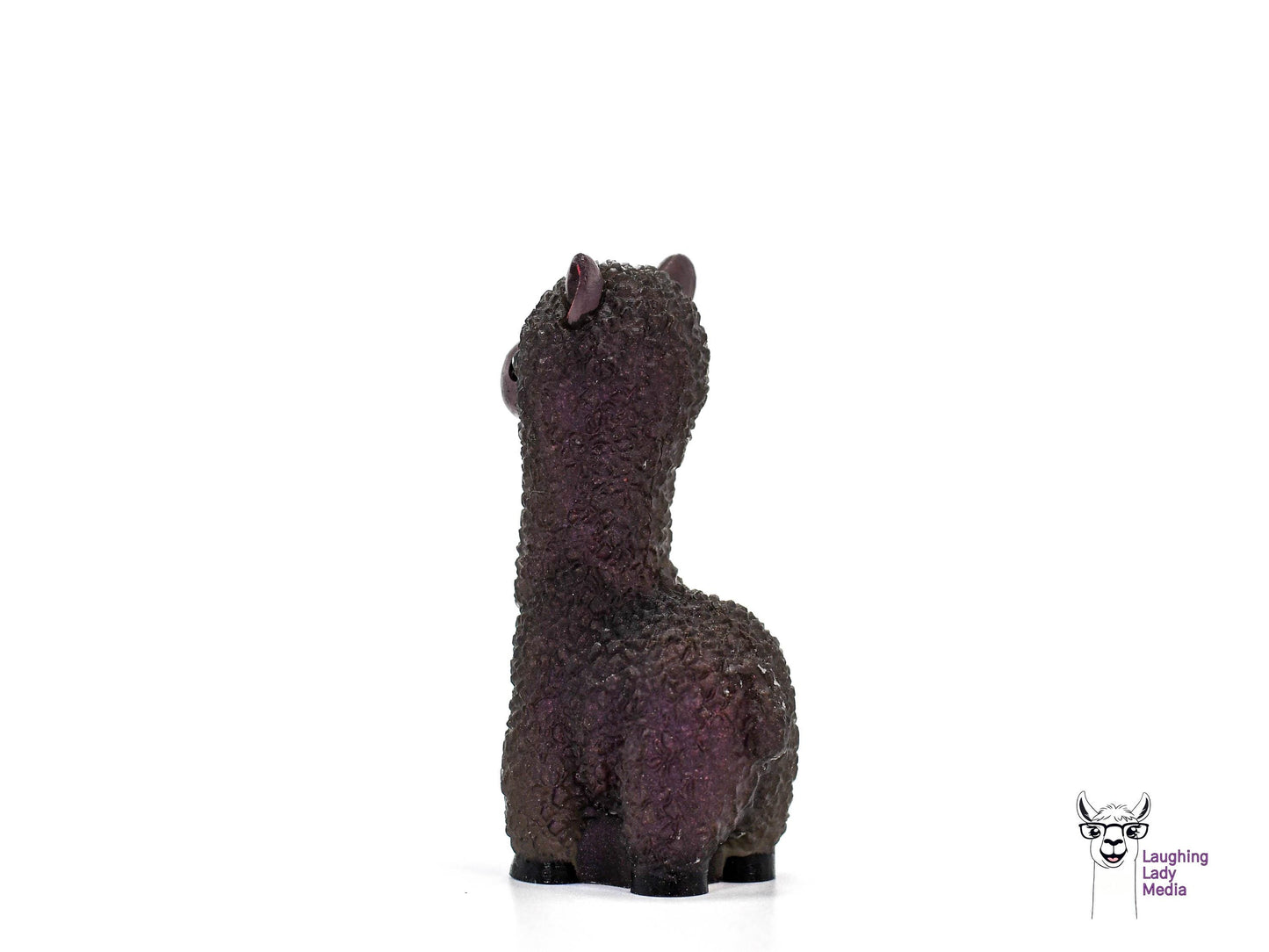 Hand-Painted Deep Wine Red Llama Cute Resin Alpaca Gift