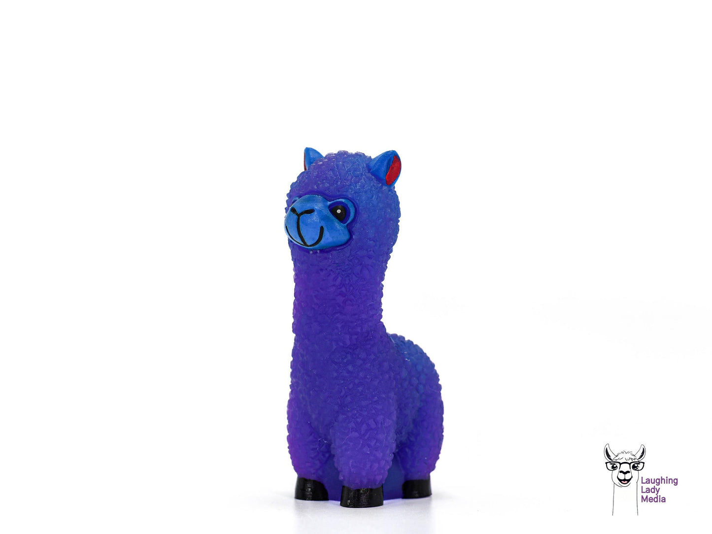 Handcrafted Purple and Blue Resin Alpaca Vibrant, Unique Llama Home Décor