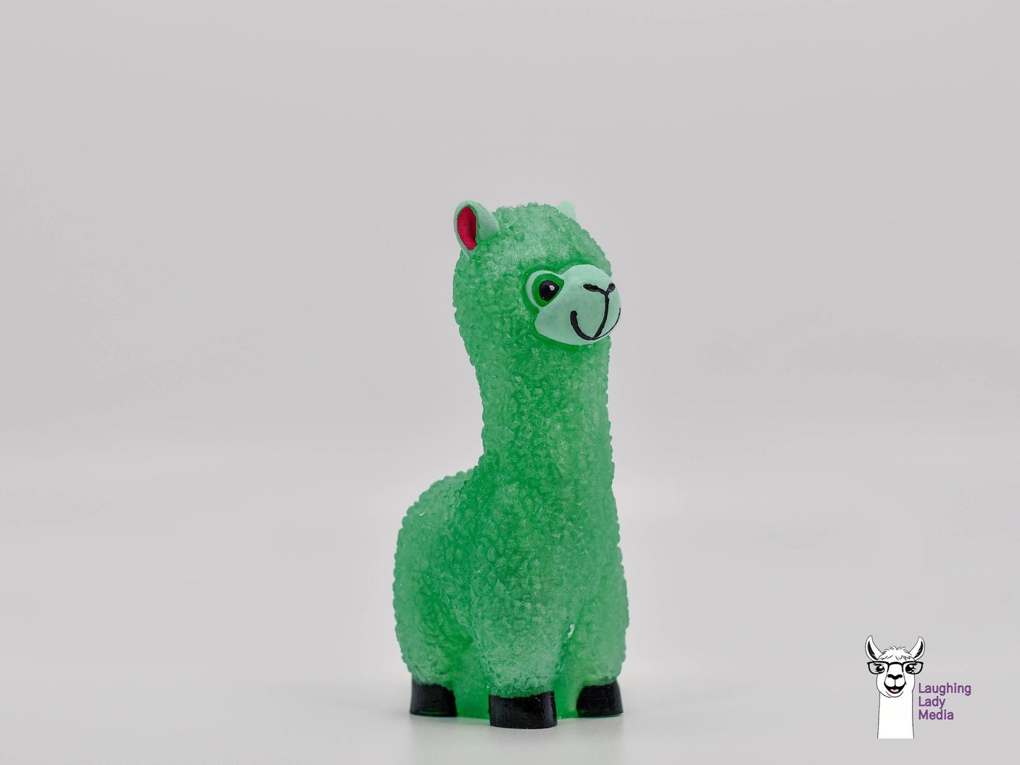 Adorable Hand-Painted Blue Green Alpaca Unique Epoxy Resin Llama Gift