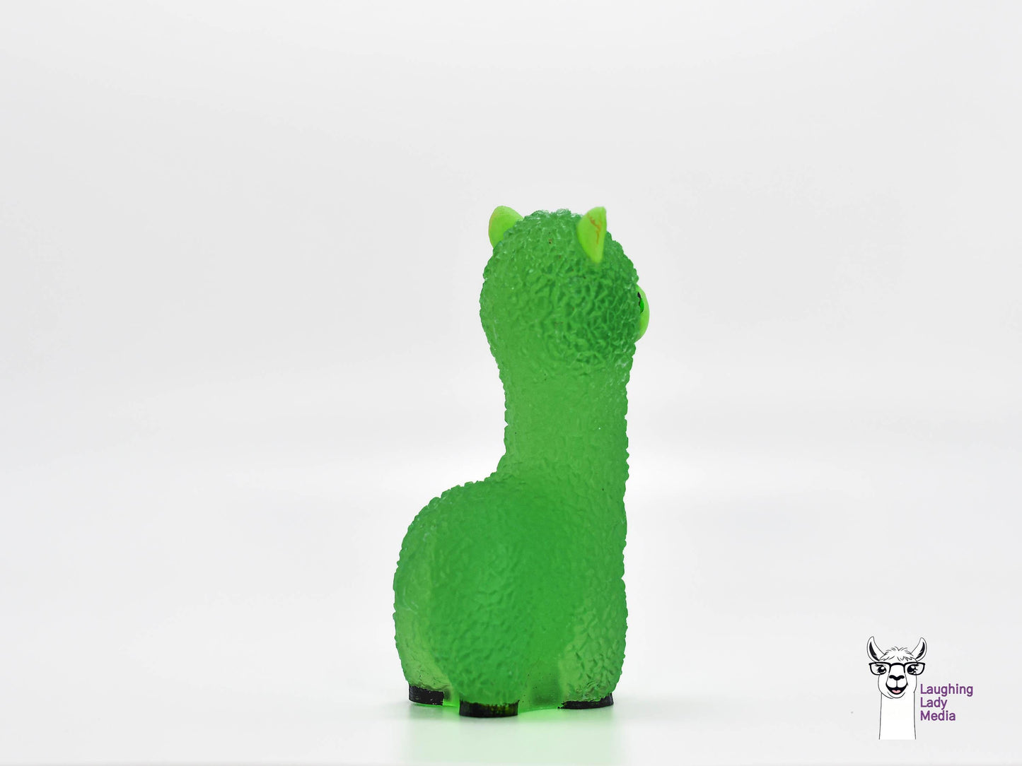 Hand-Painted Green Epoxy Resin Llama Cute and Adorable Alpaca Décor