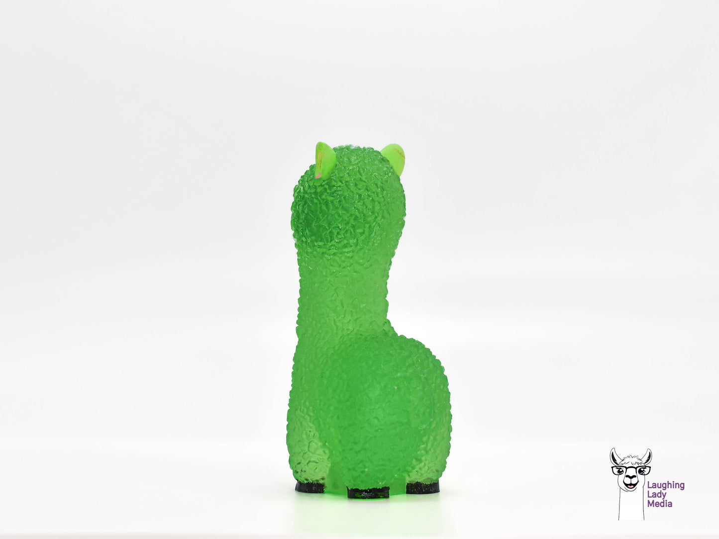 Hand-Painted Green Epoxy Resin Llama Cute and Adorable Alpaca Décor