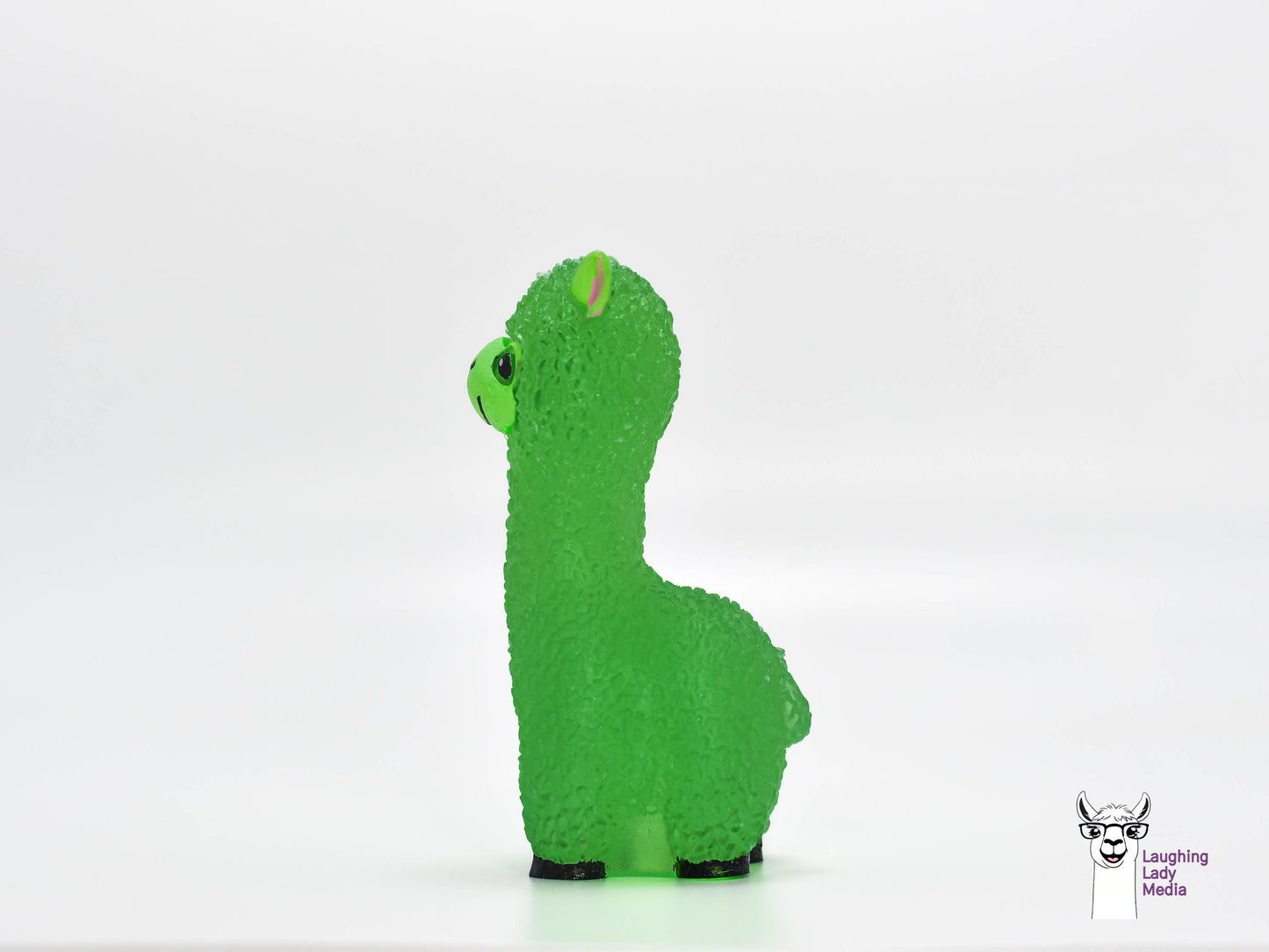 Hand-Painted Green Epoxy Resin Llama Cute and Adorable Alpaca Décor