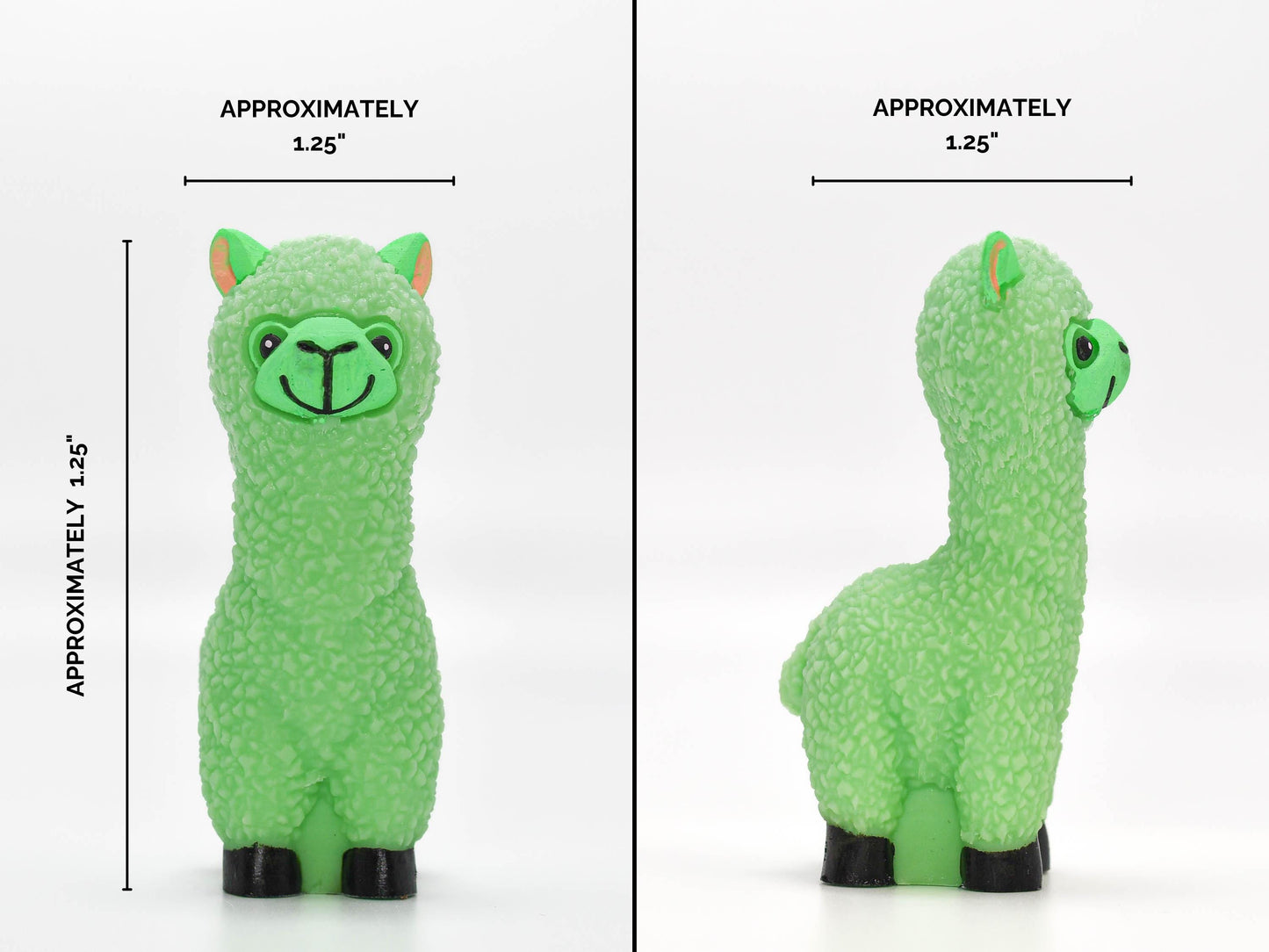 Vivid Lime Green Resin Llama Figurine Handmade Alpaca Gift