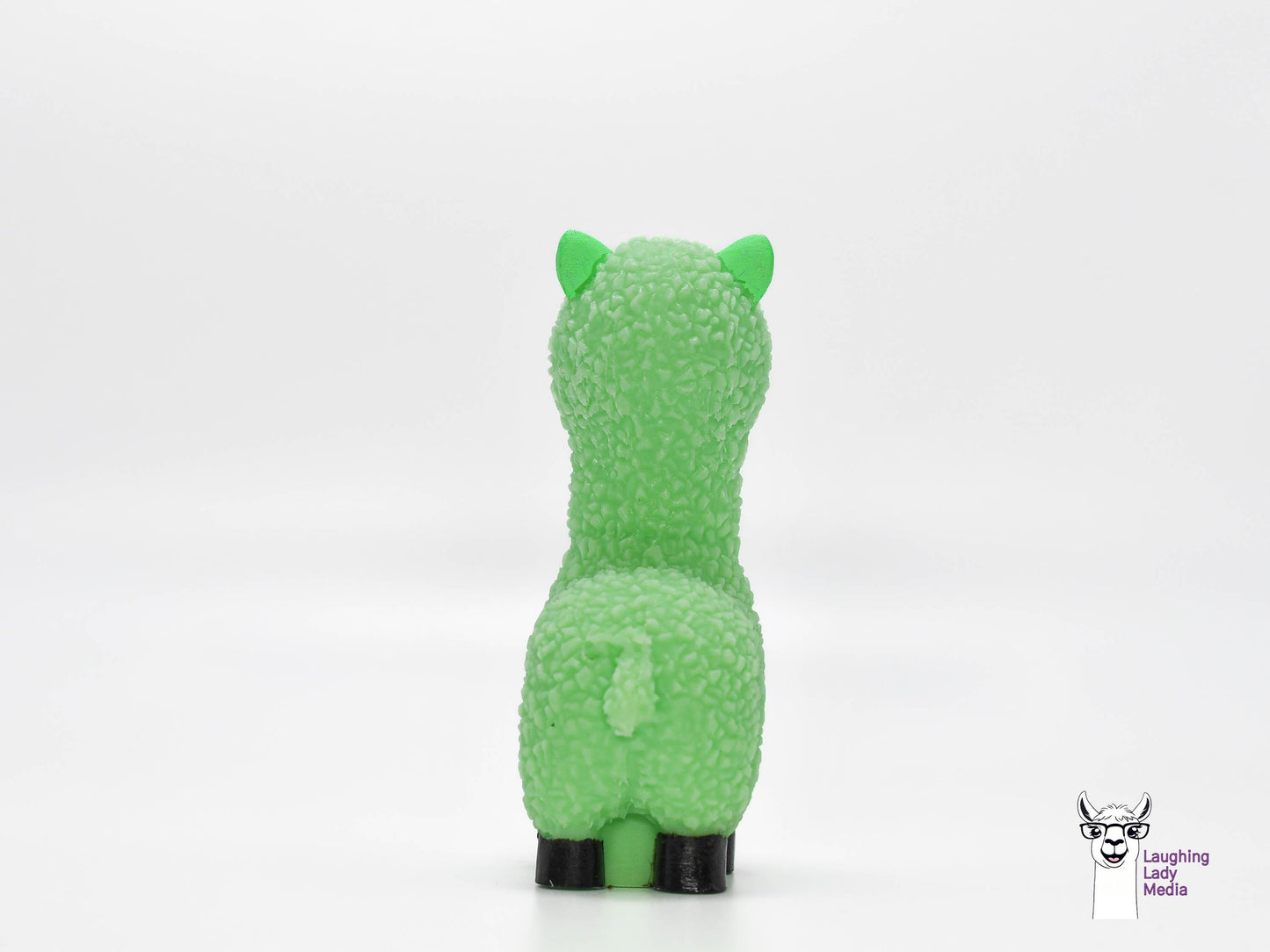 Vivid Lime Green Resin Llama Figurine Handmade Alpaca Gift