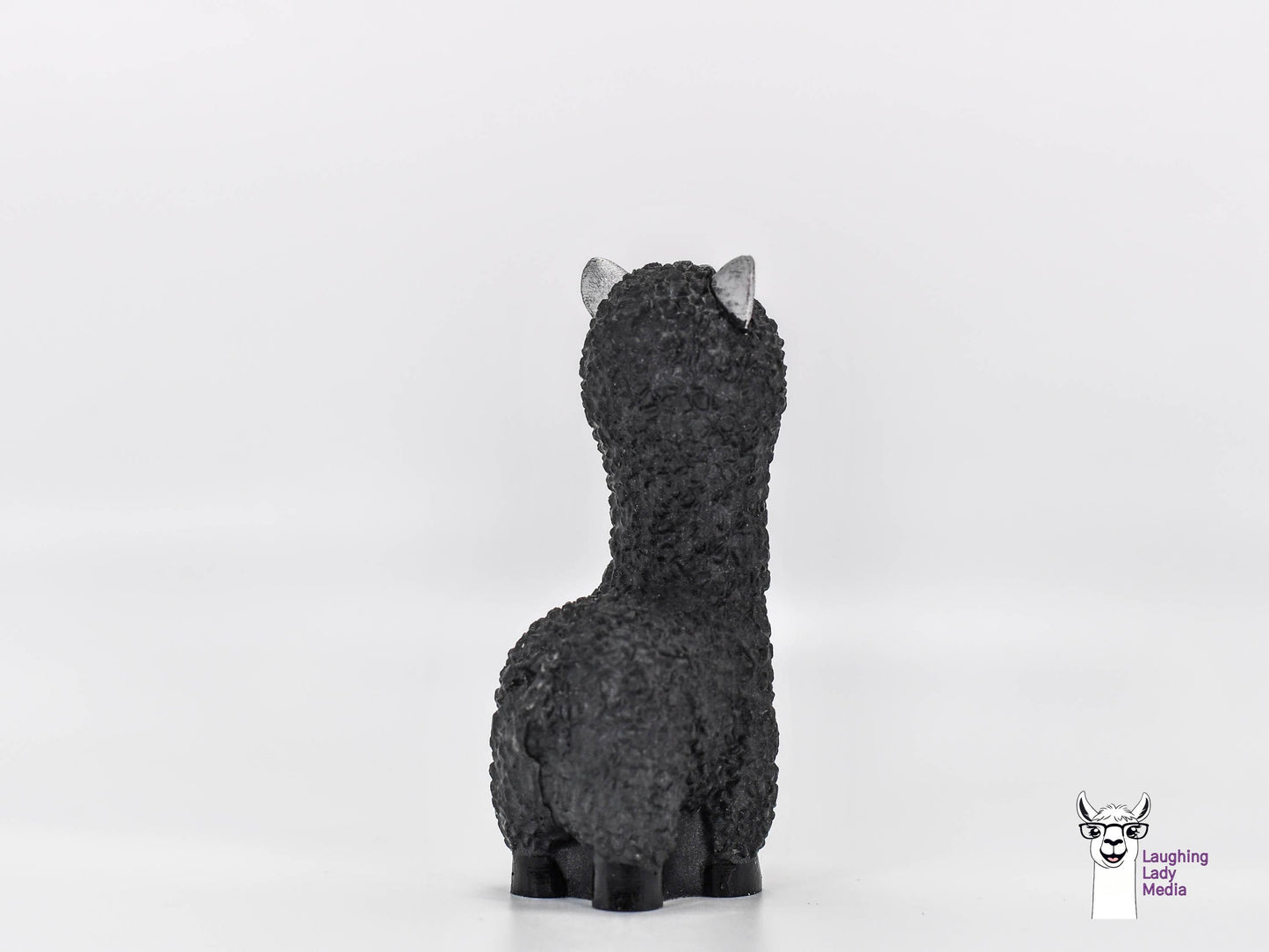 Unique Black and Silver Resin Alpaca Hand-Painted Llama Gift for Décor