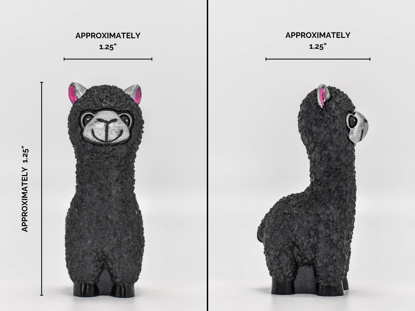 Unique Black and Silver Resin Alpaca Hand-Painted Llama Gift for Décor