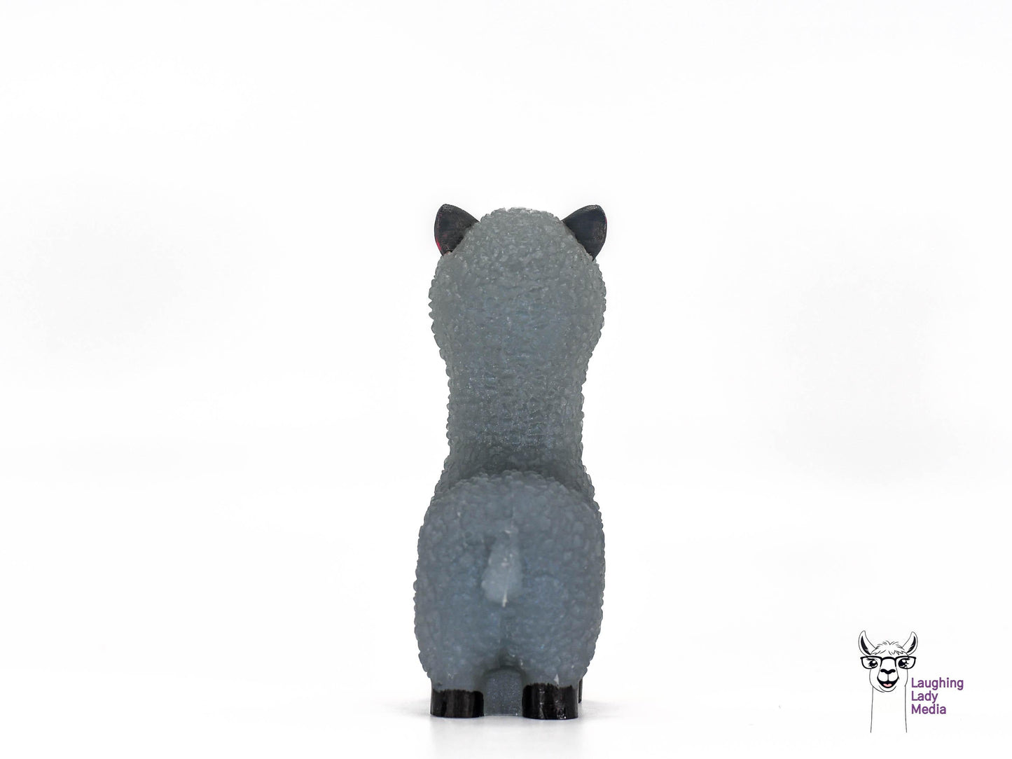 Grey Blue Epoxy Resin Llama Figurine Cute Handmade Alpaca Gift