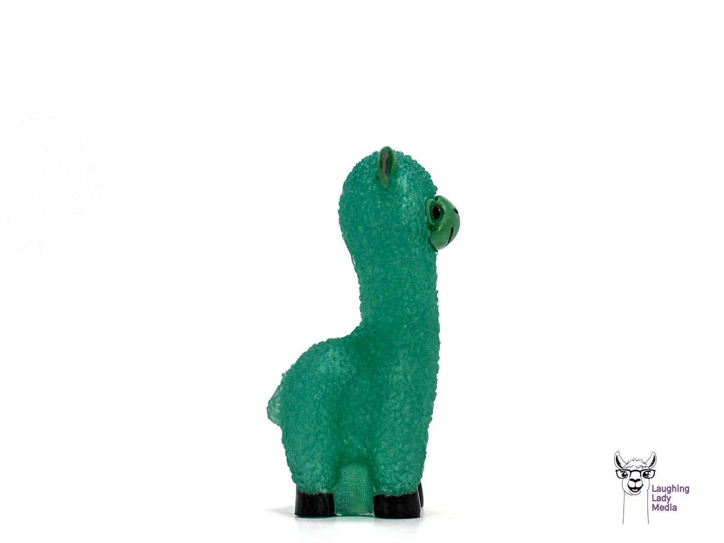 Jade Green Epoxy Resin Llama Figurine Cute Handmade Alpaca Gift
