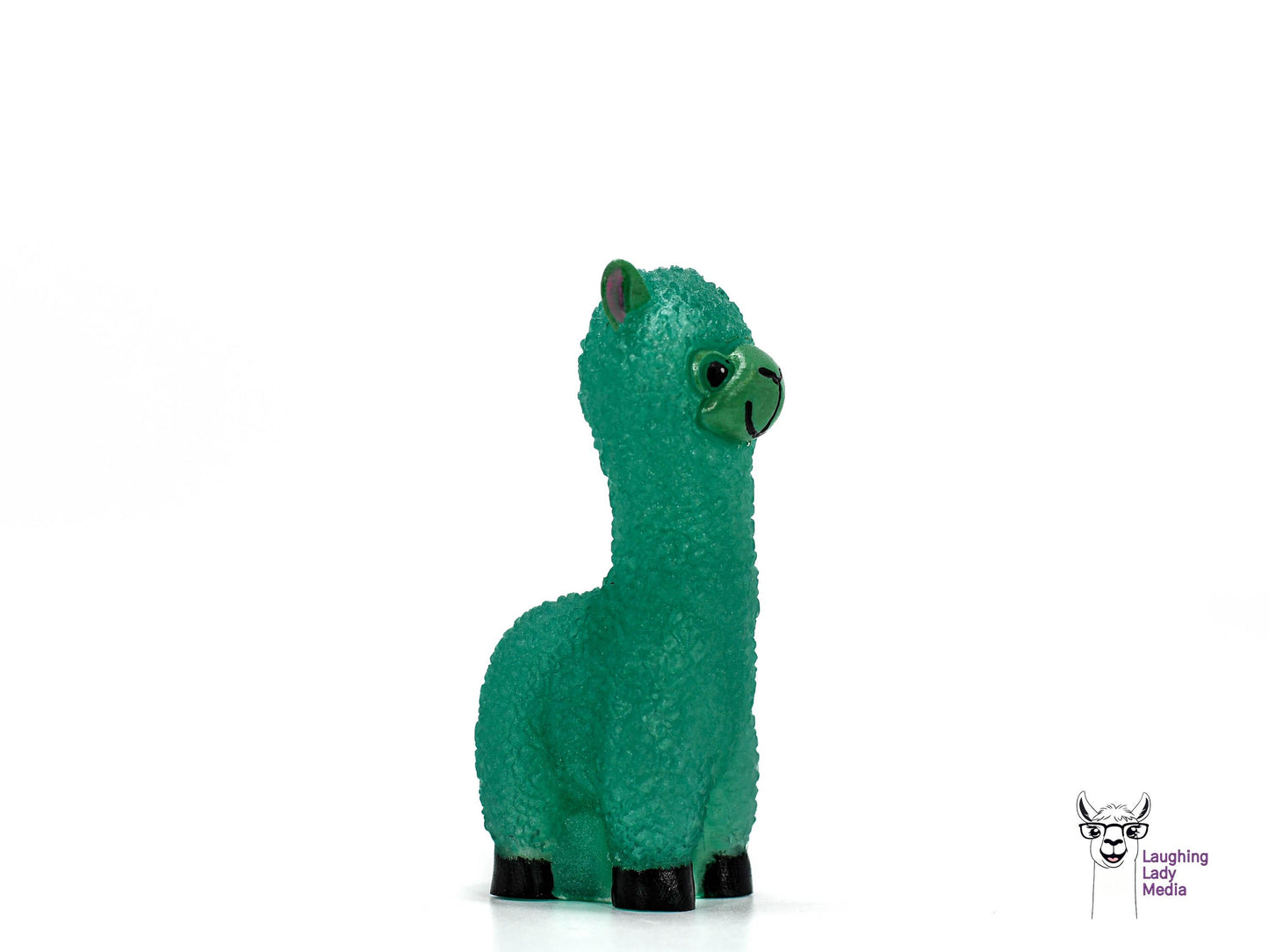 Jade Green Epoxy Resin Llama Figurine Cute Handmade Alpaca Gift