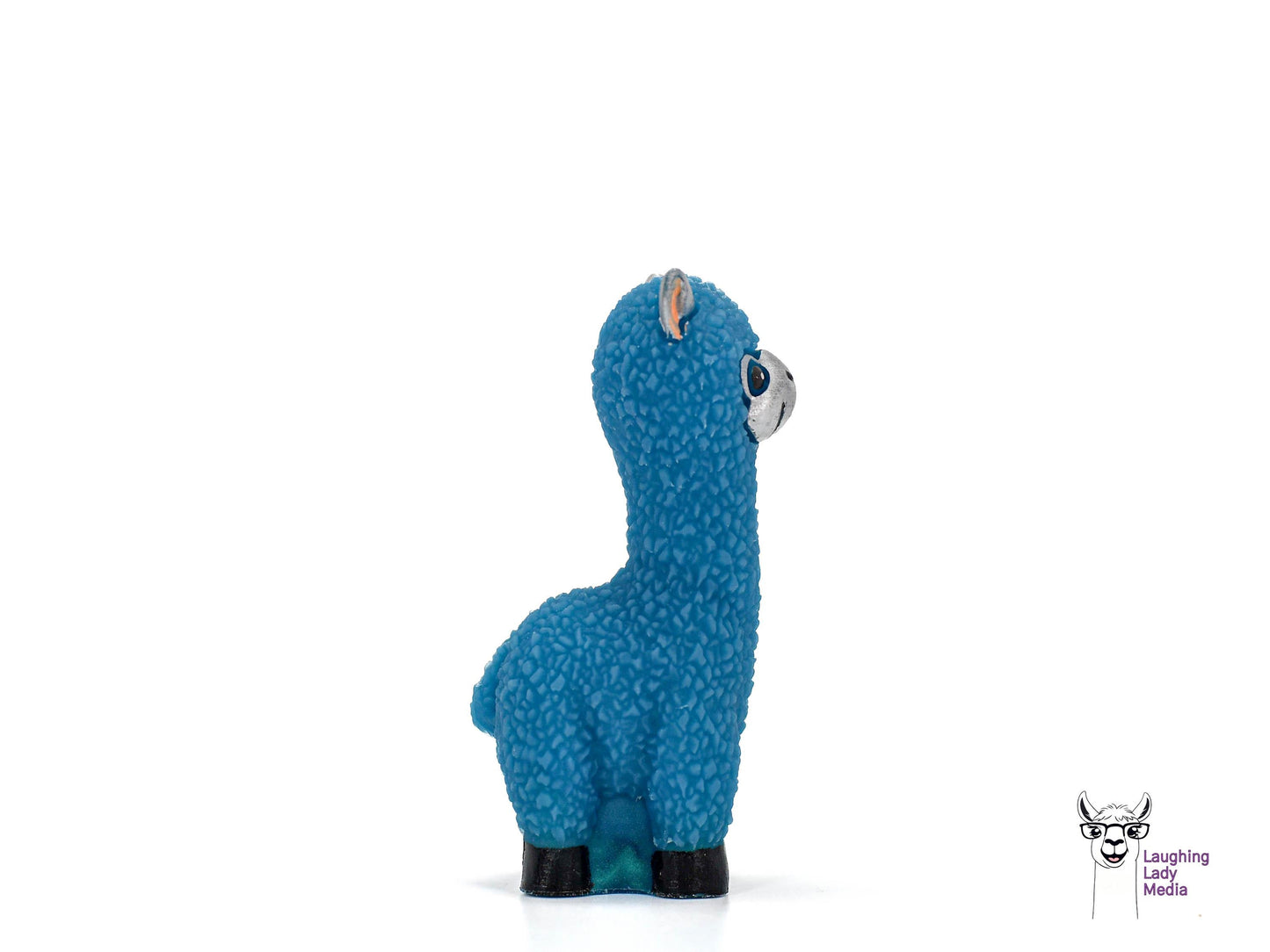 Handmade Blue Resin Alpaca with Silver Face Adorable and Unique Home Gift Idea