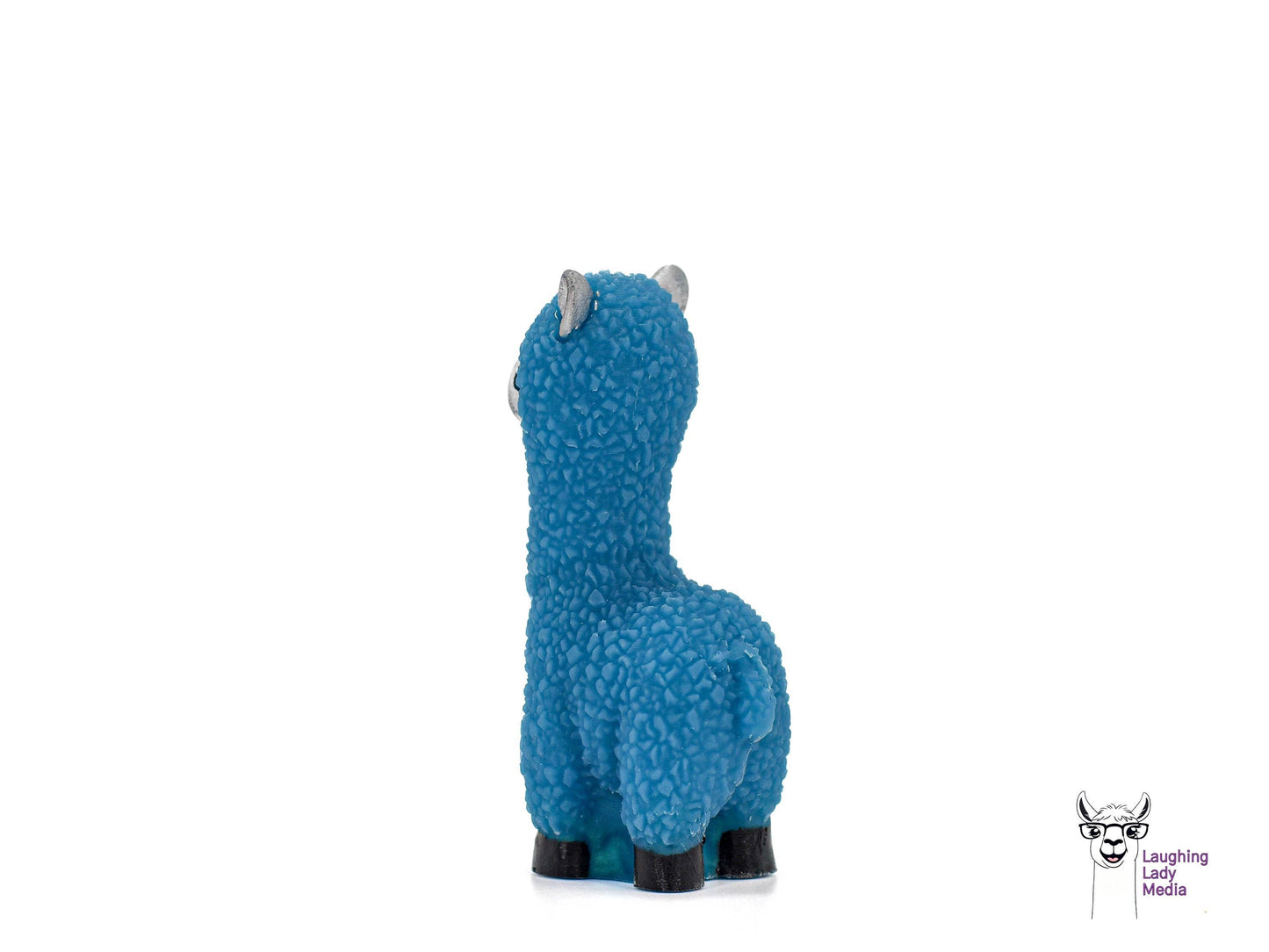 Handmade Blue Resin Alpaca with Silver Face Adorable and Unique Home Gift Idea