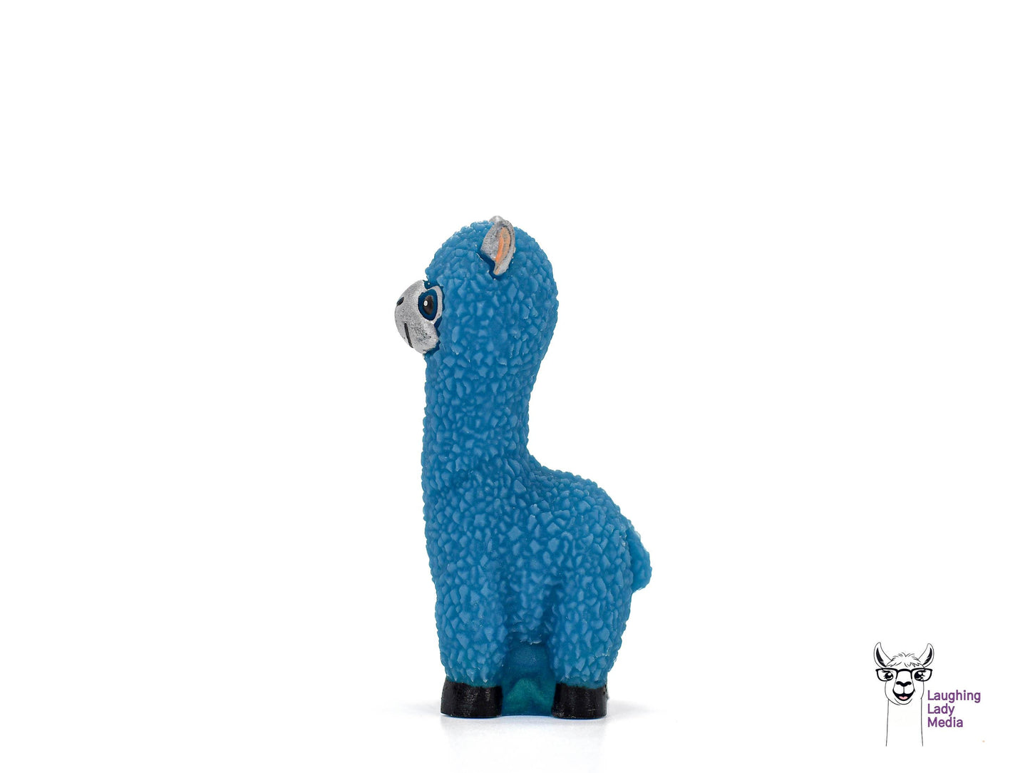 Handmade Blue Resin Alpaca with Silver Face Adorable and Unique Home Gift Idea
