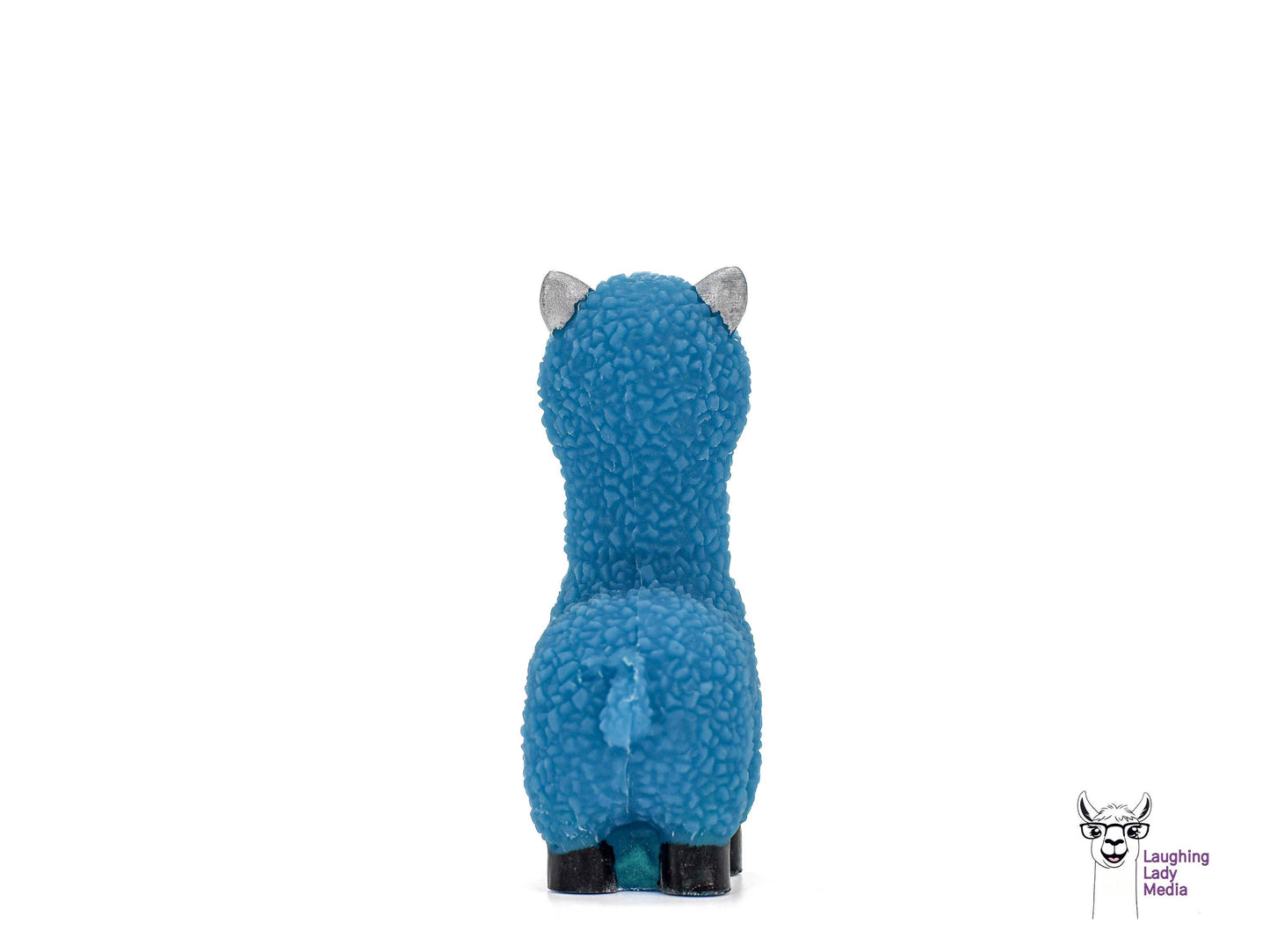 Handmade Blue Resin Alpaca with Silver Face Adorable and Unique Home Gift Idea