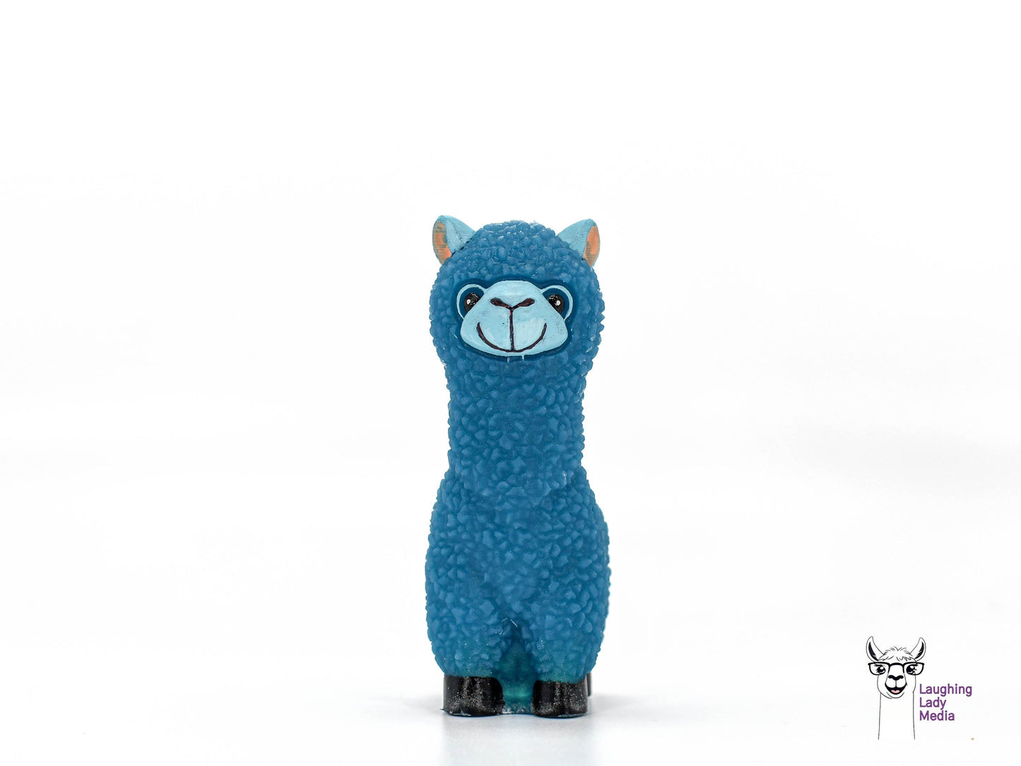 Beautiful Blue Epoxy Resin Llama Hand-Painted Figurine for Gifts and Décor