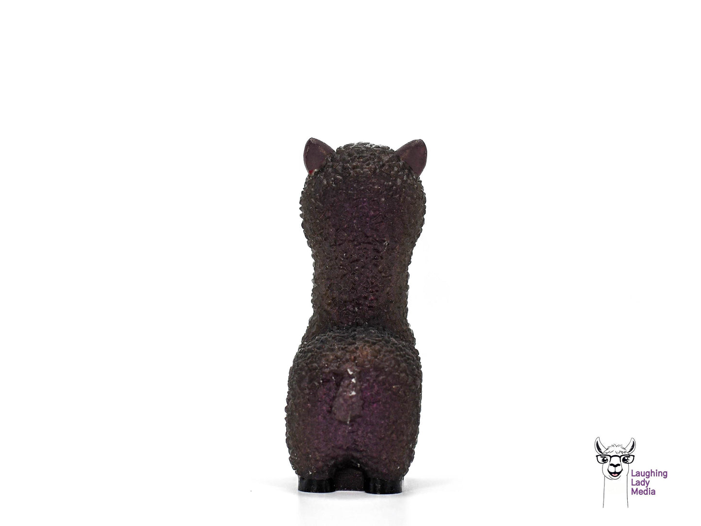Hand-Painted Deep Wine Red Llama Cute Resin Alpaca Gift
