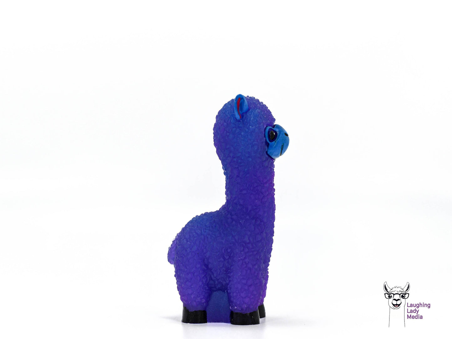 Handcrafted Purple and Blue Resin Alpaca Vibrant, Unique Llama Home Décor