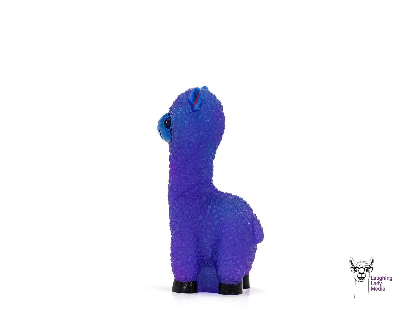 Handcrafted Purple and Blue Resin Alpaca Vibrant, Unique Llama Home Décor