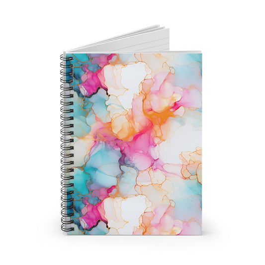 Alcohol Ink Spiral Notebook - Ruled Artistic Design - Original