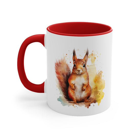 11oz Squirrel Mug - Hand-Painted Ceramic Drinkware with Unique Artistic Design