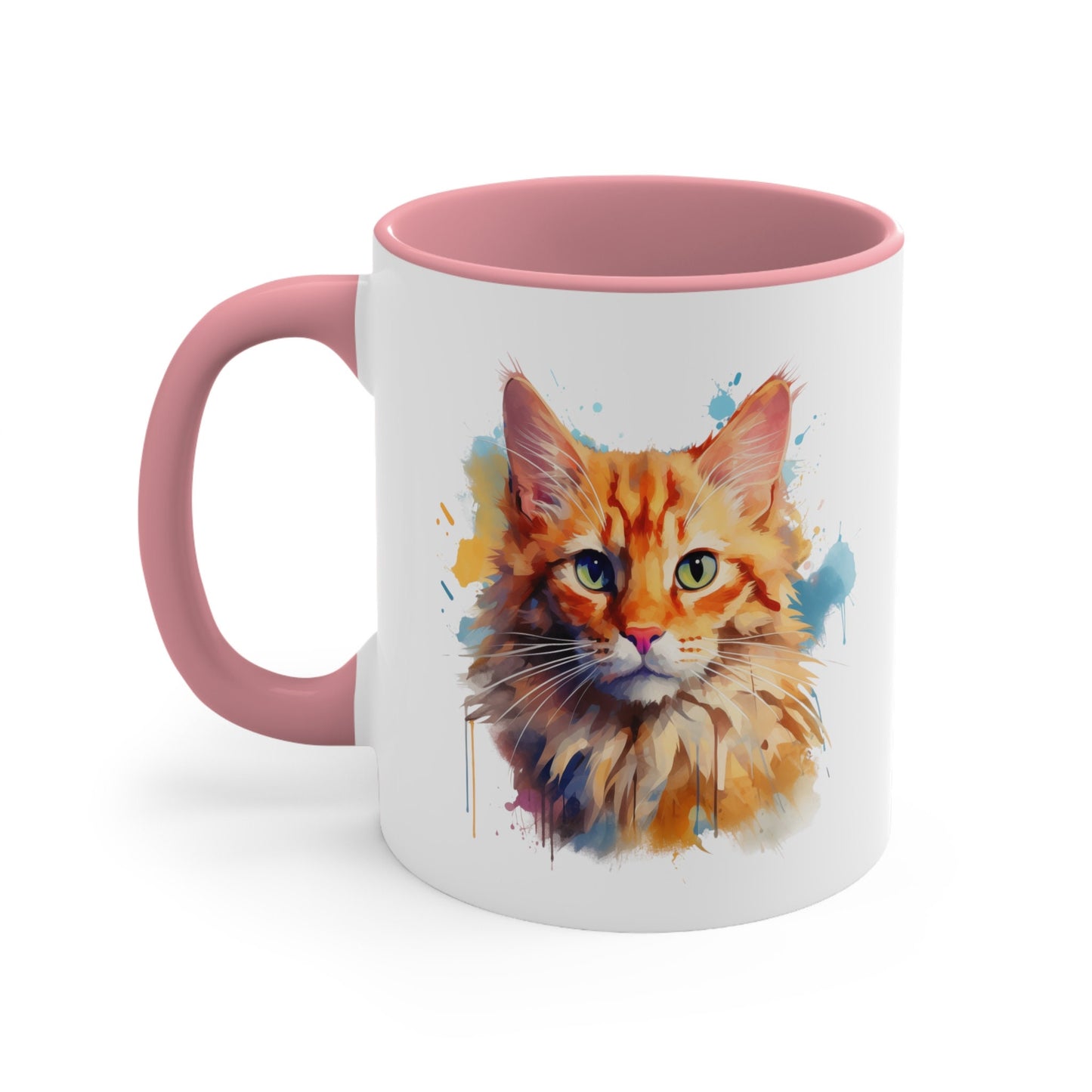 11oz Watercolor Cat Mug - Unique Ceramic for Kitty Lovers