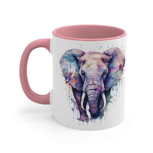 11oz Ceramic Watercolor Elephant Mug  Home Decor Essential  Hand-Painted  Unique Design