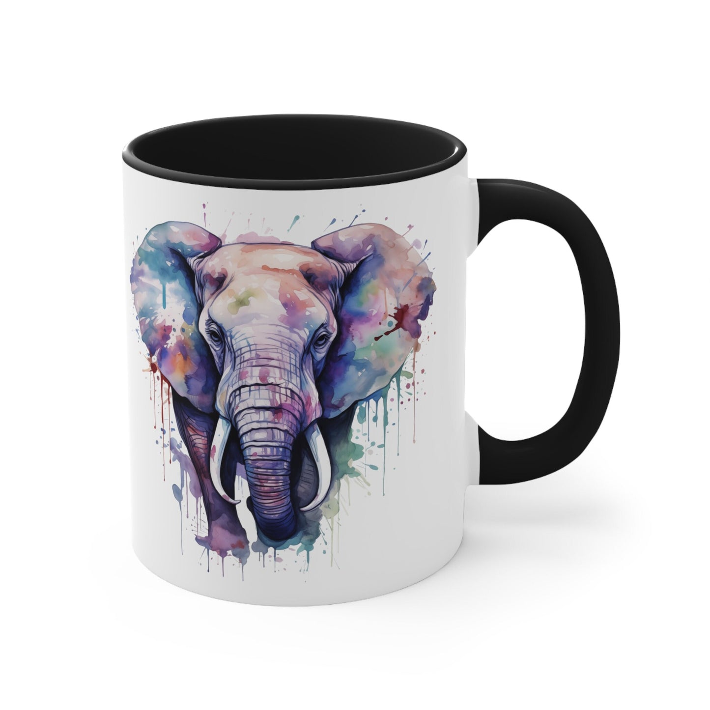 11oz Ceramic Watercolor Elephant Mug  Home Decor Essential  Hand-Painted  Unique Design