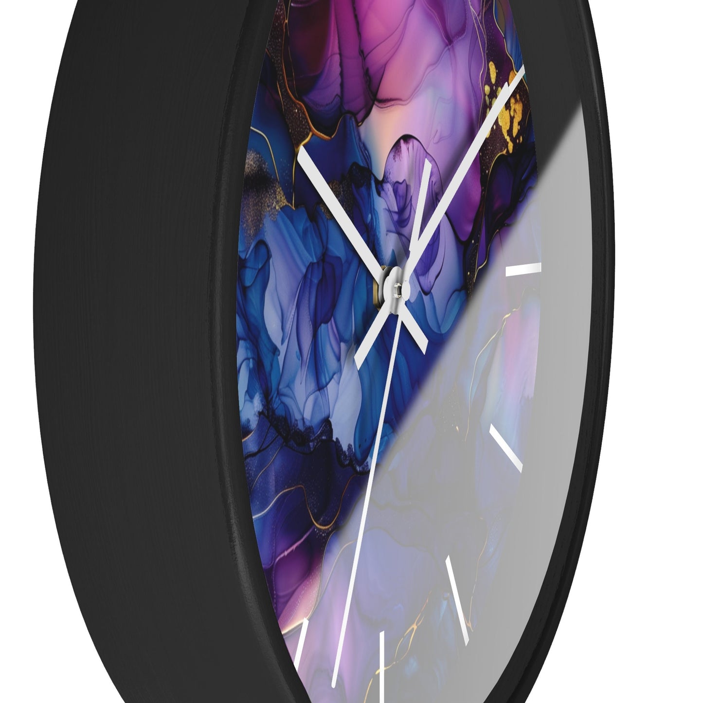 Artistic Golden Wisps and Smoke Wall Clock