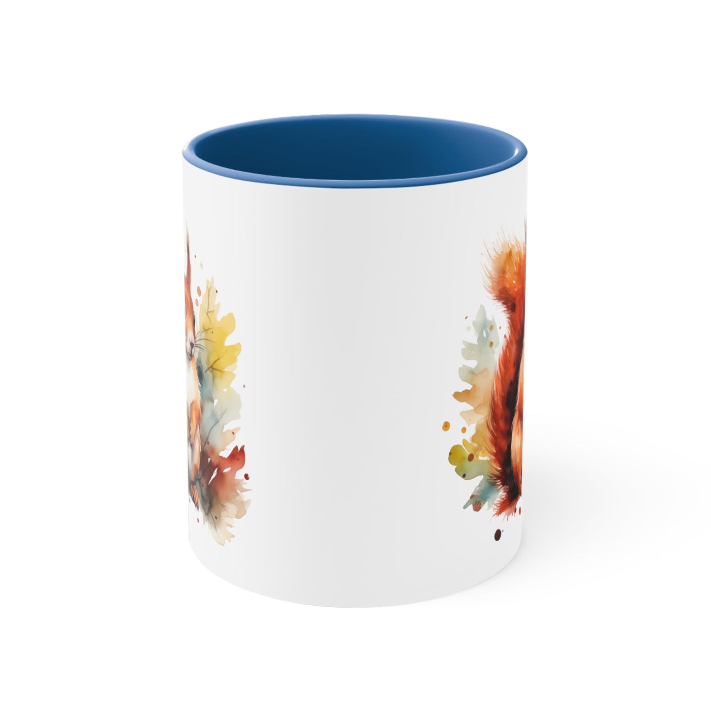 11oz Ceramic Squirrel Mug - Watercolor Design - Unique Artistic Drinkware