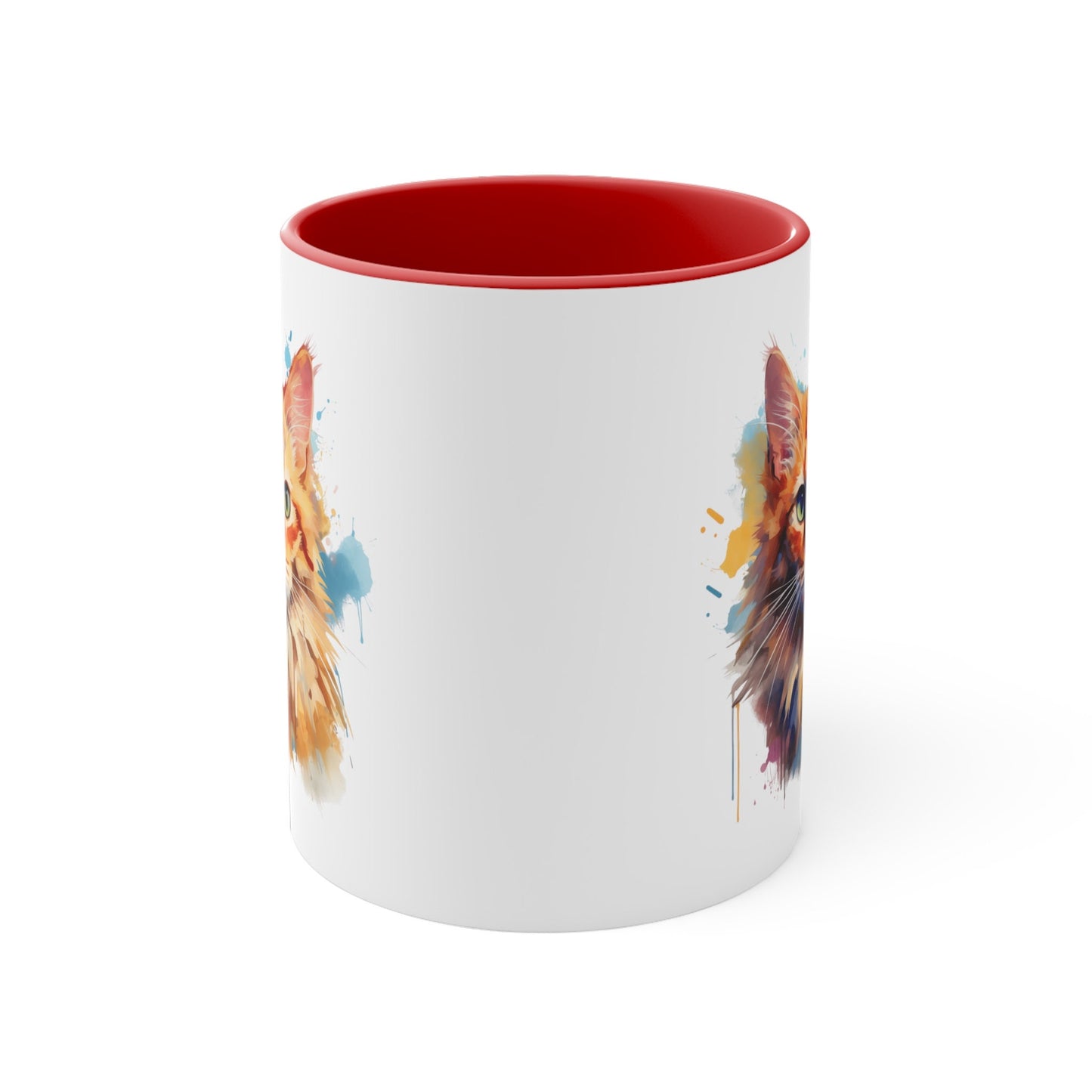 11oz Watercolor Cat Mug - Unique Ceramic for Kitty Lovers
