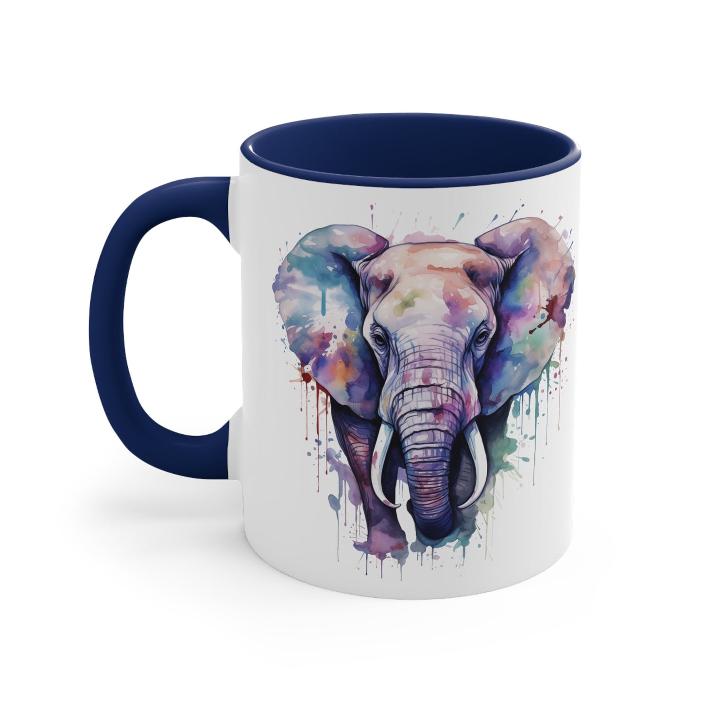 11oz Ceramic Watercolor Elephant Mug  Home Decor Essential  Hand-Painted  Unique Design