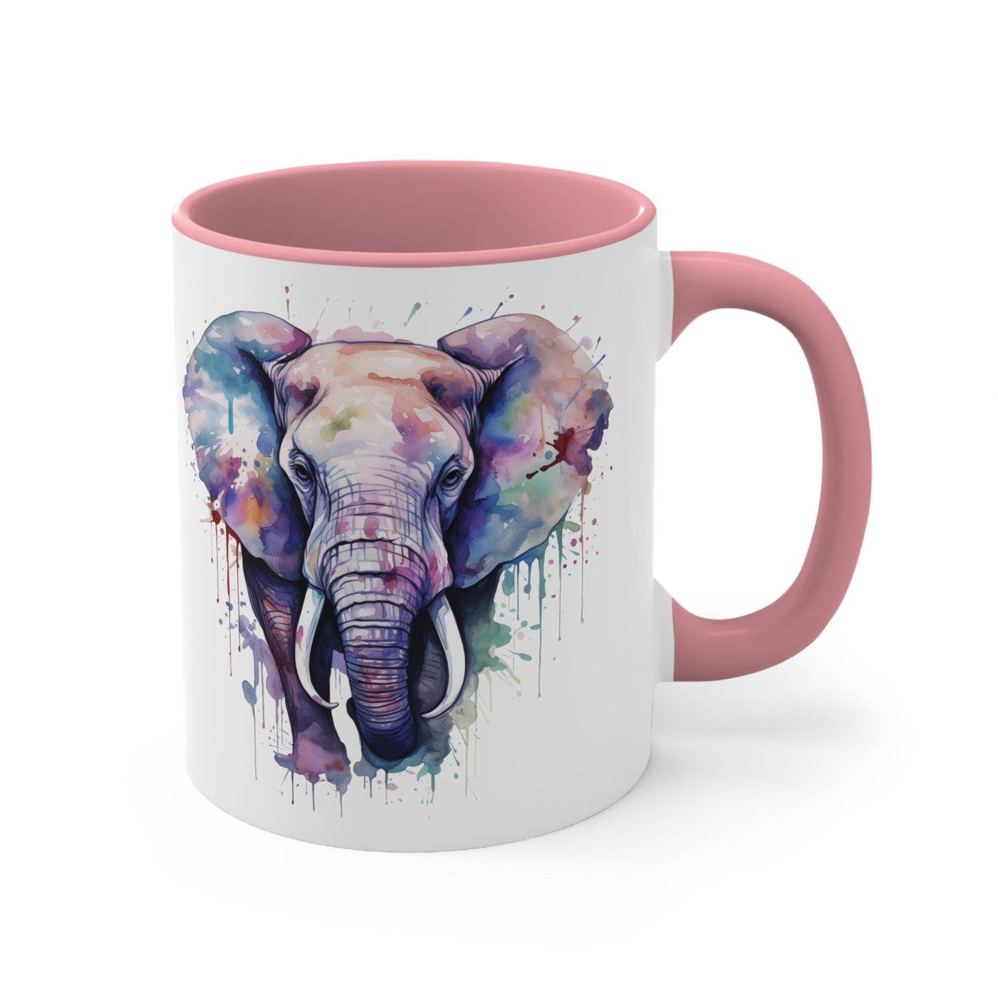11oz Ceramic Watercolor Elephant Mug  Home Decor Essential  Hand-Painted  Unique Design
