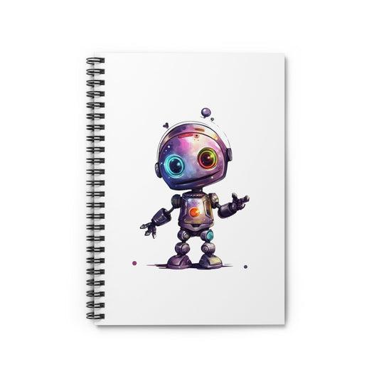 Adorable Robot Watercolor Journal - Perfect for Creatives - Spiral Ruled Notebook