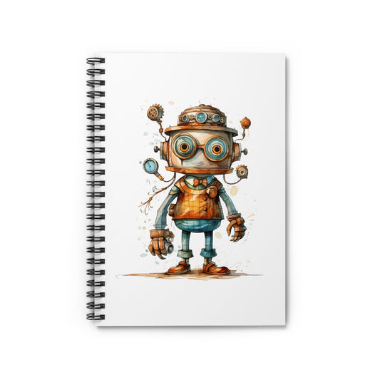 Adorable Robot Watercolor Spiral Journal - Perfect for Creatives 140 pages