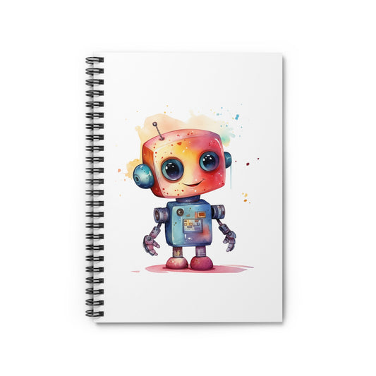 Adorable Robot Watercolor Journal - Perfect for Creative Minds - Spiral Ruled - 140 Pages