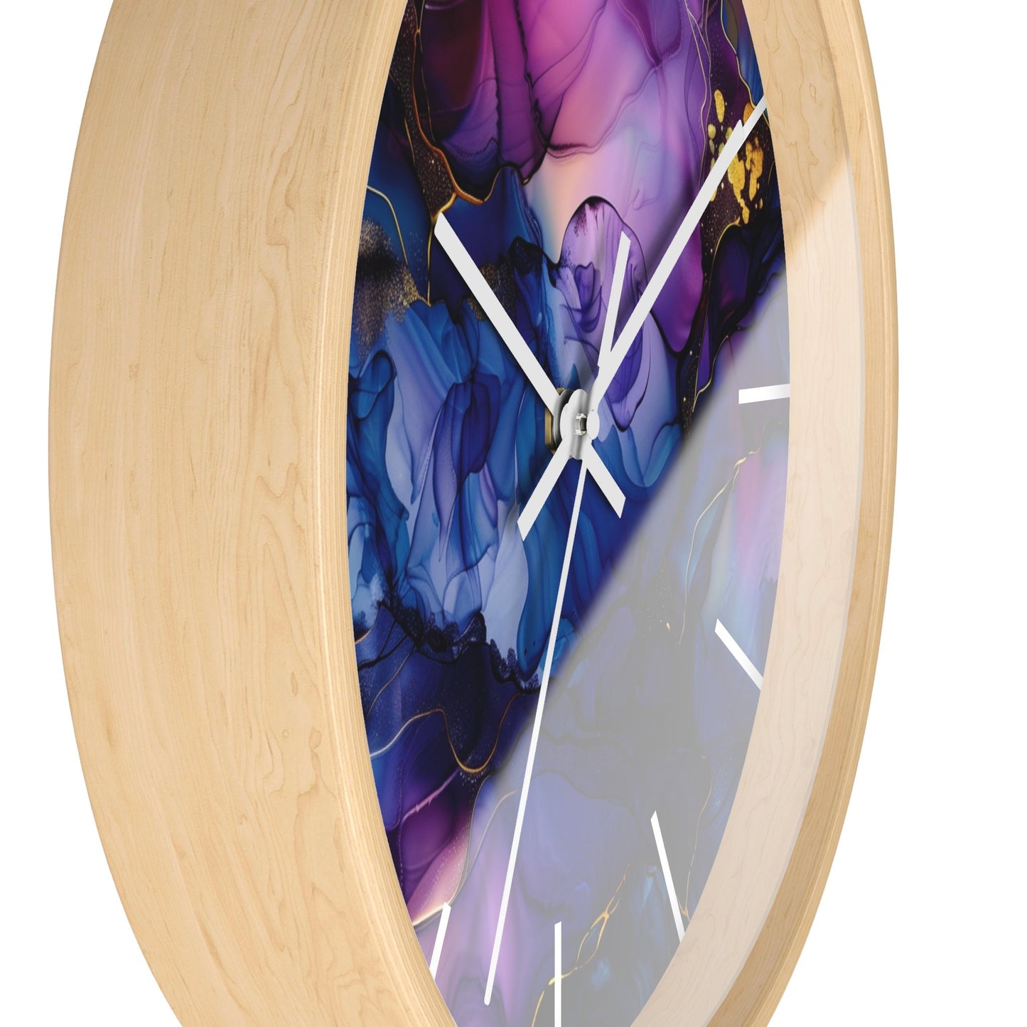 Artistic Golden Wisps and Smoke Wall Clock