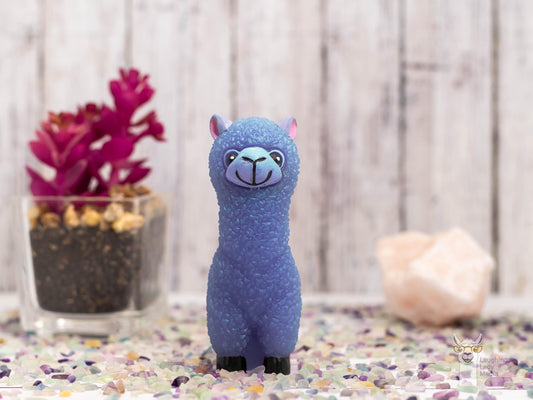 Cute Purple Lavender Alpaca Figurine  Epoxy Resin and Hand-Painted Llama Décor